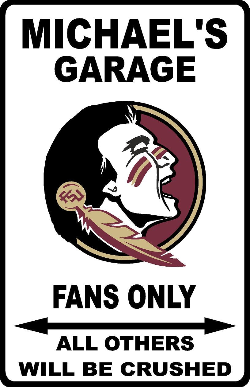 FSU Personalized Metal sign 12"x18 or 8"x12"
