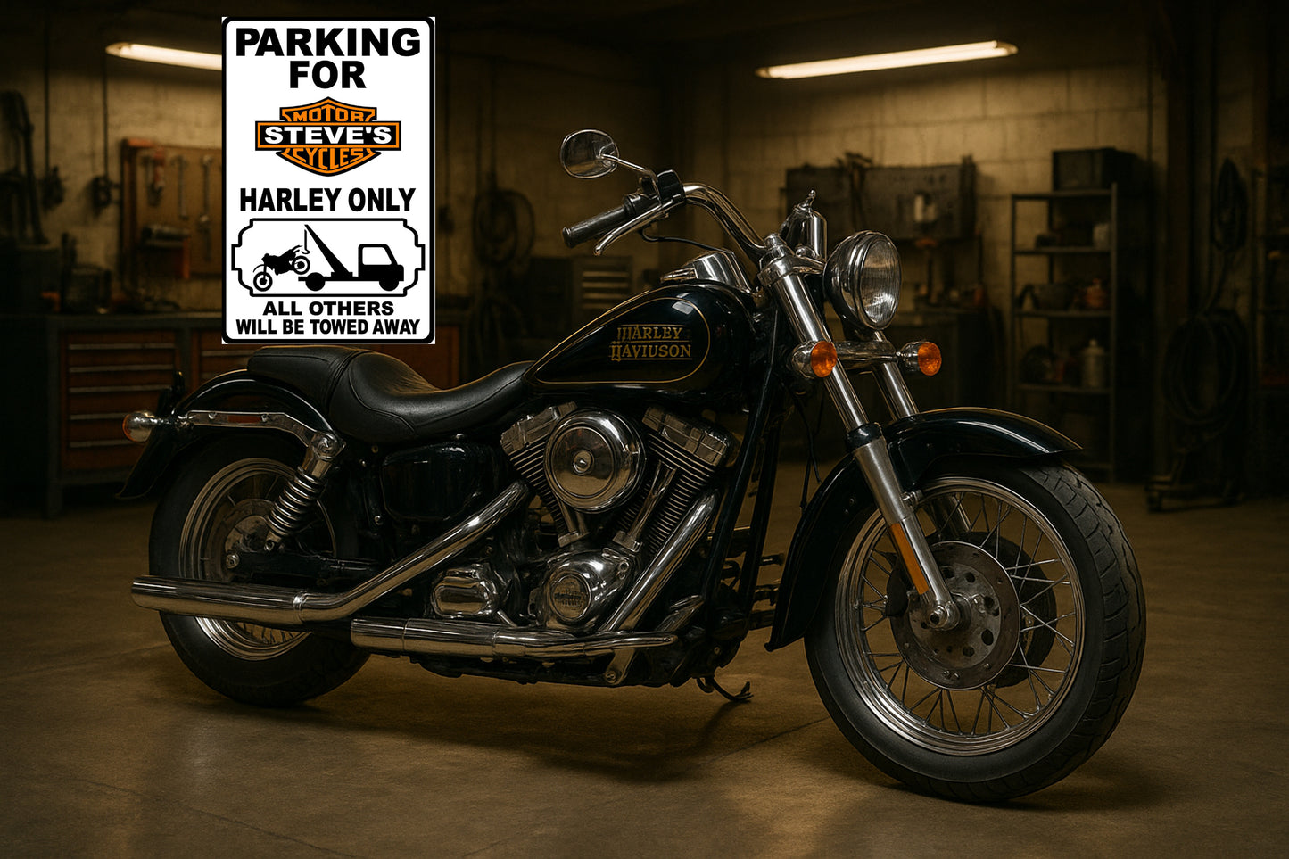 Harley Personalized Parking Metal Sign 12"x18"