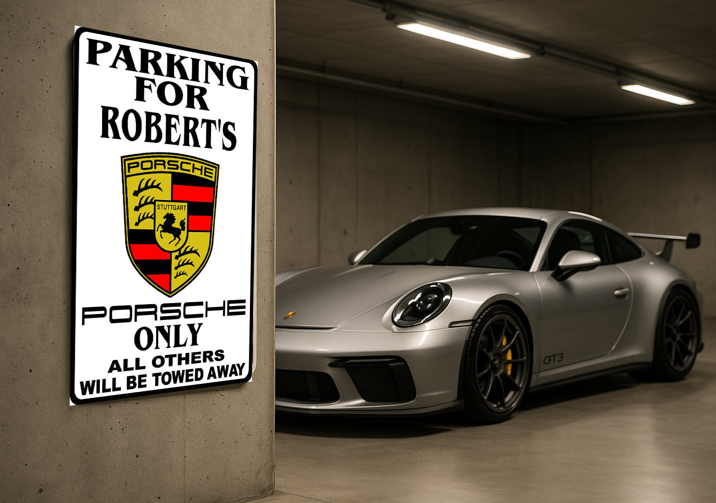 Parking For Porsche Personalized Metal Sign 8"x12" or 12"x18"