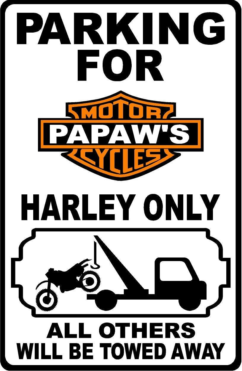 Harley Personalized Parking Metal Sign 12"x18"