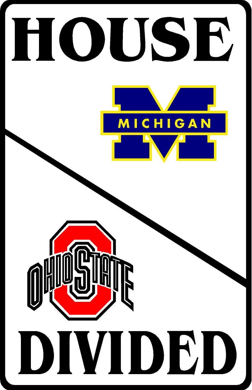 House Divided Team Michigan / Michigan State Metal Sign (Personalized) 12"x18"