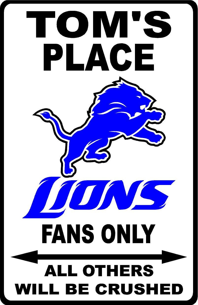 Lions Personalized Metal Sign 12"x18"