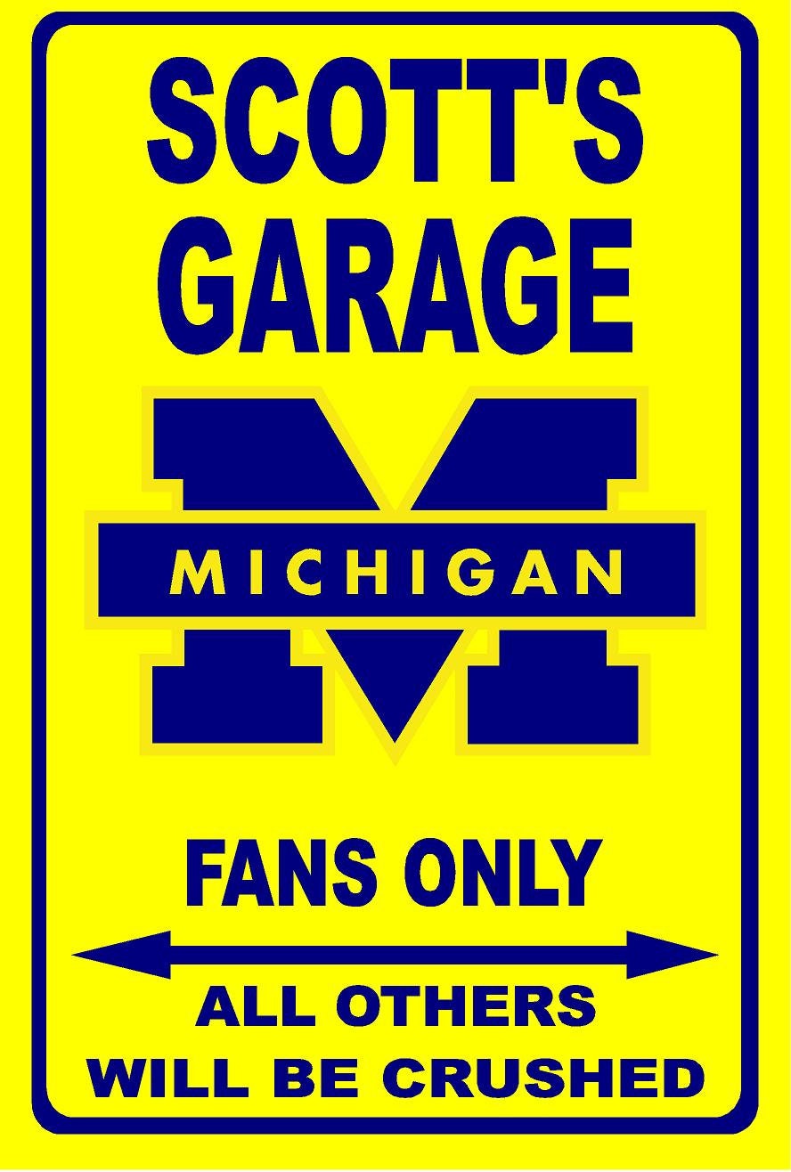 Michigan Wolverines Personalized Metal sign 12"x18 or 8"x12"