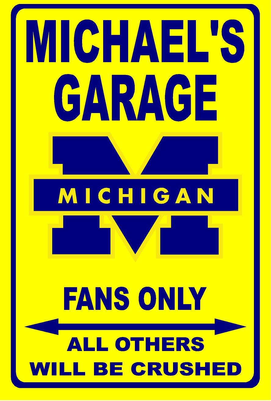 Michigan Wolverines Personalized Metal sign 12"x18 or 8"x12"