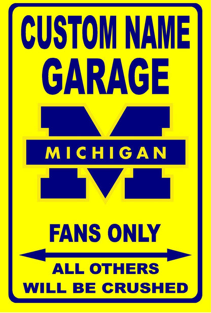 Michigan Wolverines Personalized Metal sign 12"x18 or 8"x12"