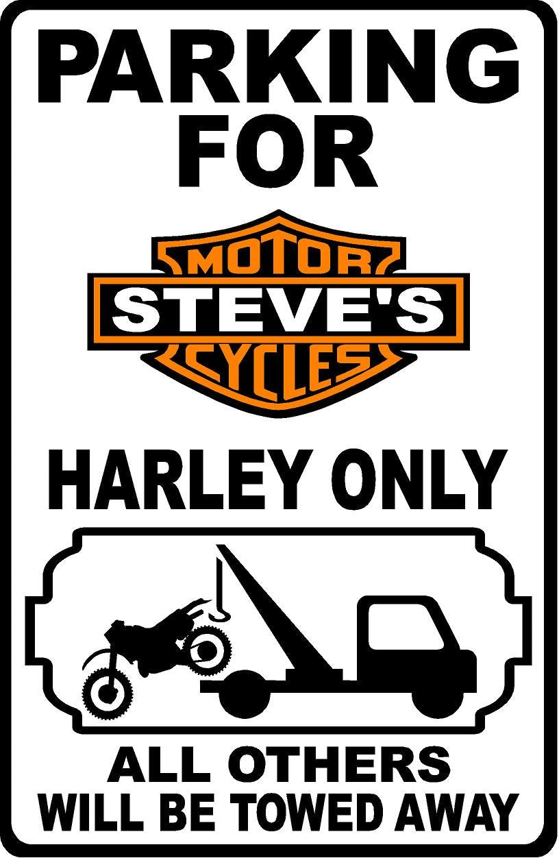 Harley Personalized Parking Metal Sign 12"x18"