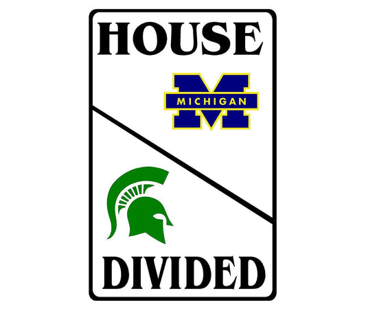 House Divided Team Michigan / Michigan State Metal Sign (Personalized) 12"x18"